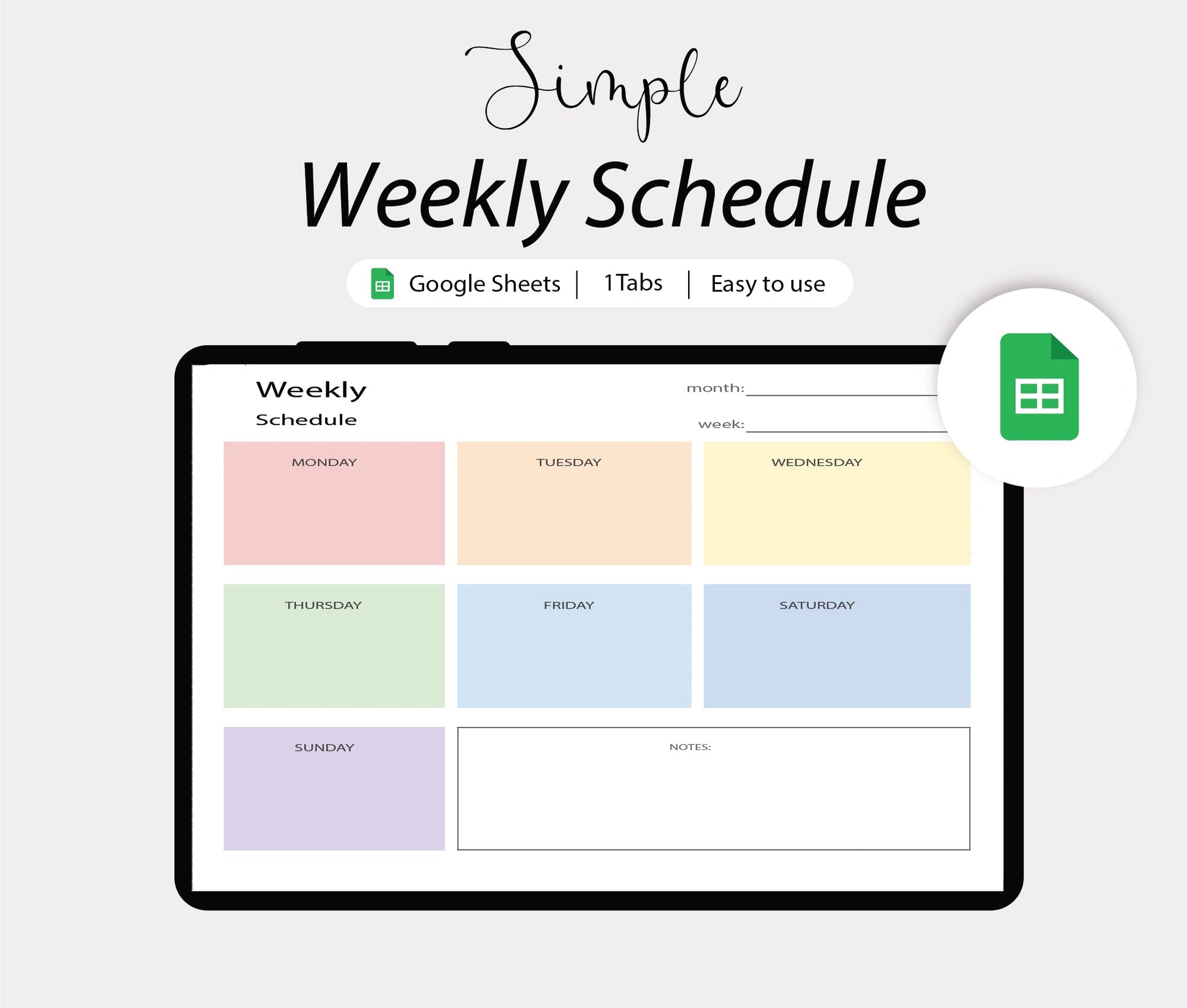 weekly schedule template