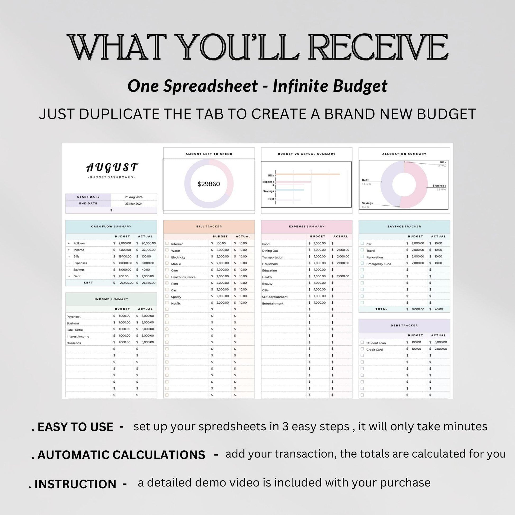 Google Sheets budget template