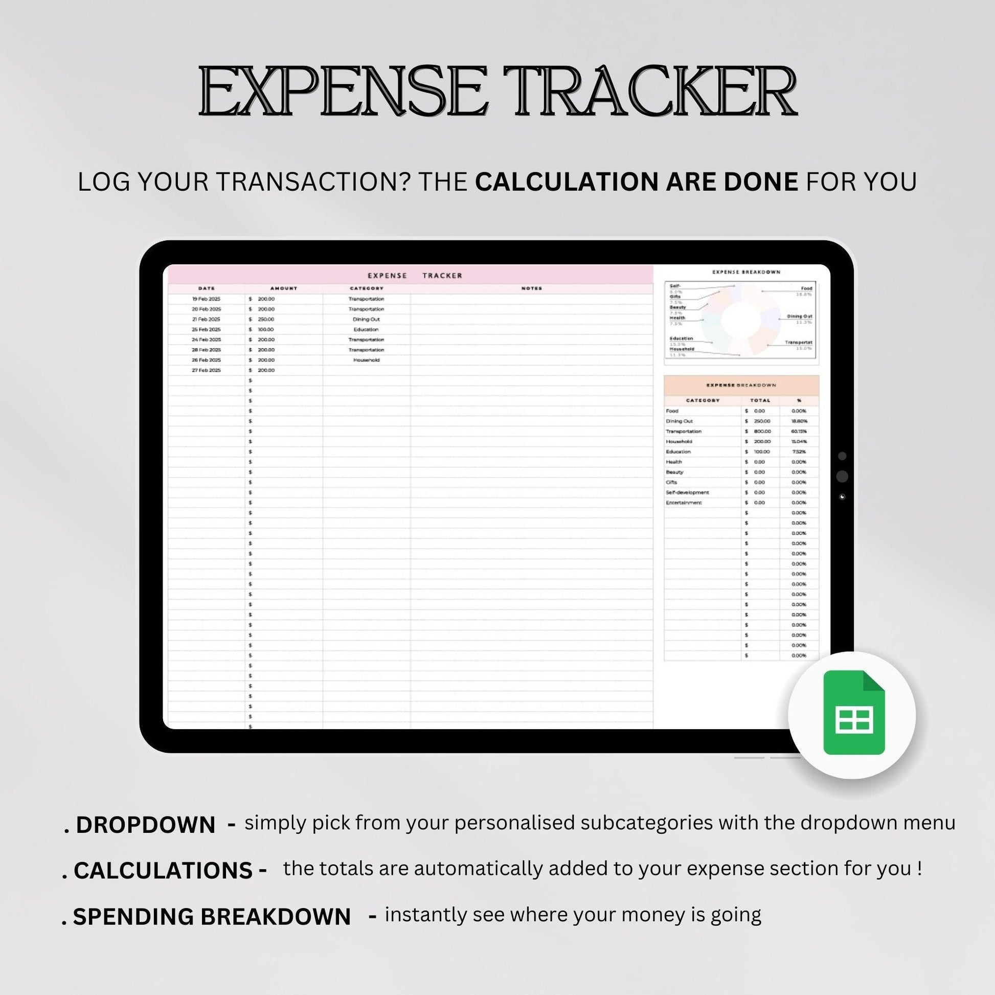 Google Sheets budget template